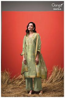 Ganga peyra 5479 chanderi dress material wholesale chennai